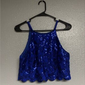 Two piece blue semi formal dress